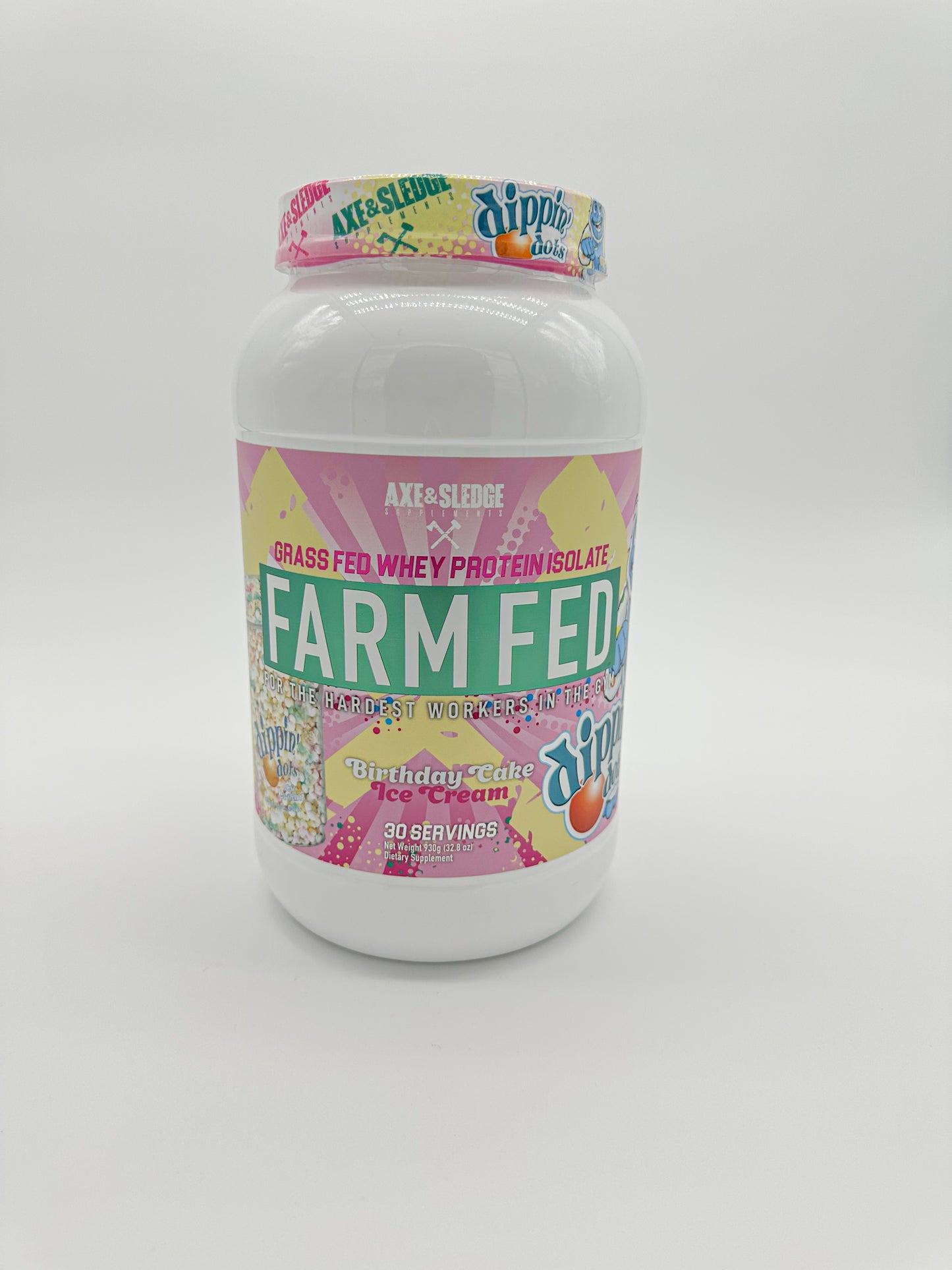 Axe and Sledge Farm Fed Dippin' Dots Bday Cake